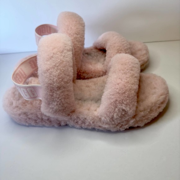 UGG Australia Shoes - UGG Oh Yeah logo double strap Sandals -Light Pink Cloud - Women's size 9